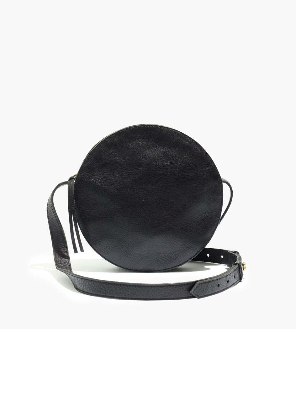 Madewell Black Round Leather Crossbody Bag Simple Circle